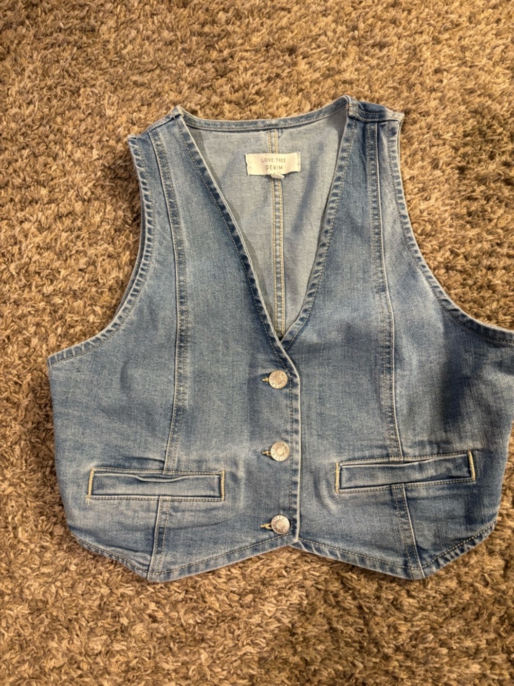 Love Tree Light Blue Denim Vest